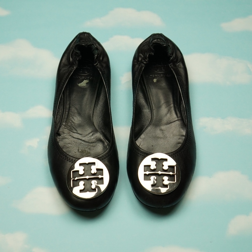 Tory Burch black Reva Flats
